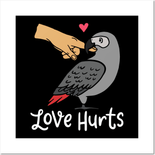 African Grey Parrot: Love Hurts Posters and Art